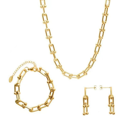U-shaped Vachette Clasp Necklace Bracelet Ear Studs