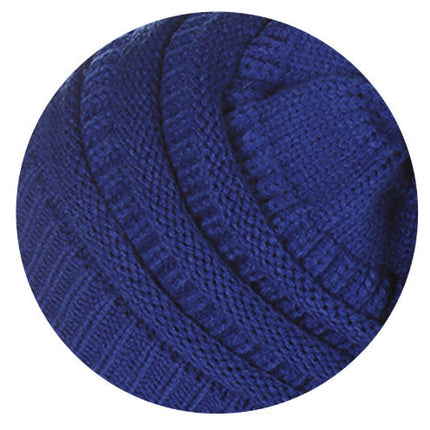 Warm Hat Thickening Not Fleece-lined Knitting Plus Fur Ball