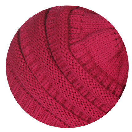 Warm Hat Thickening Not Fleece-lined Knitting Plus Fur Ball