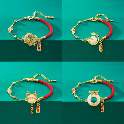 Zodiac Dragon Style Exaggerated And Personalized Trendy Alloy Bracelet