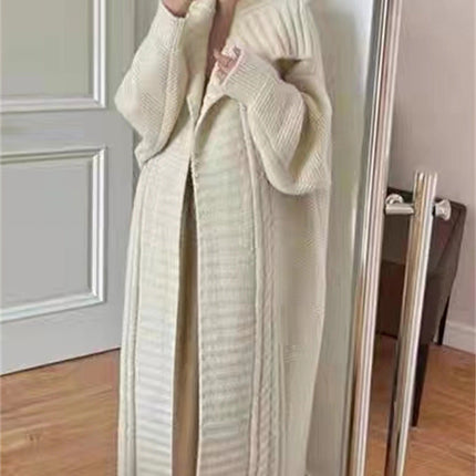 Long Knitted Cardigan Coat Women's Plus Size
