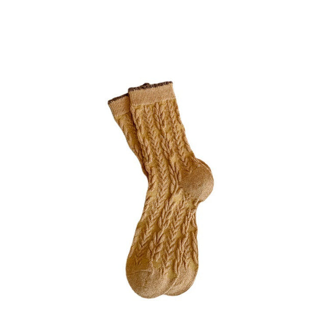Women's Winter Thick Wool Socks Yellow Series Cashmere Bunching S