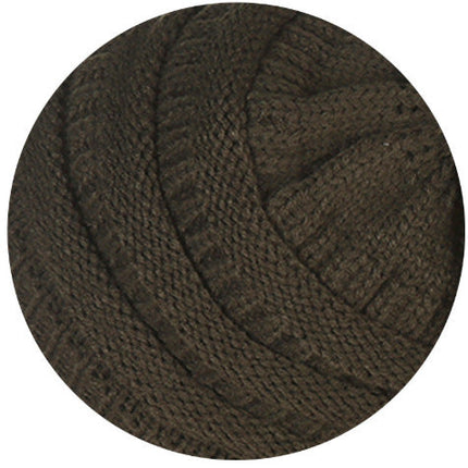 Warm Hat Thickening Not Fleece-lined Knitting Plus Fur Ball