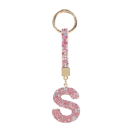 Home Fashion Simple Full Diamond Letter S Keychain