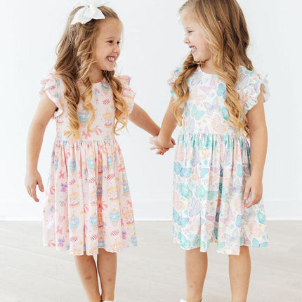 Off to the Circus Flutter Sleeve Twirl Dress
