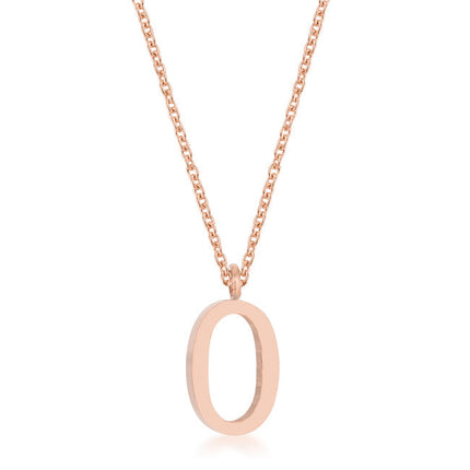 Elaina Stainless Steel O Initial Necklace