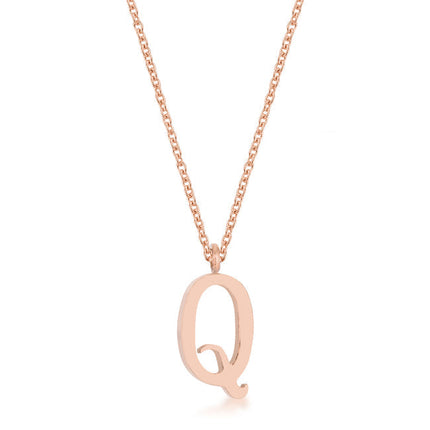 Elaina Stainless Steel Q Initial Necklace