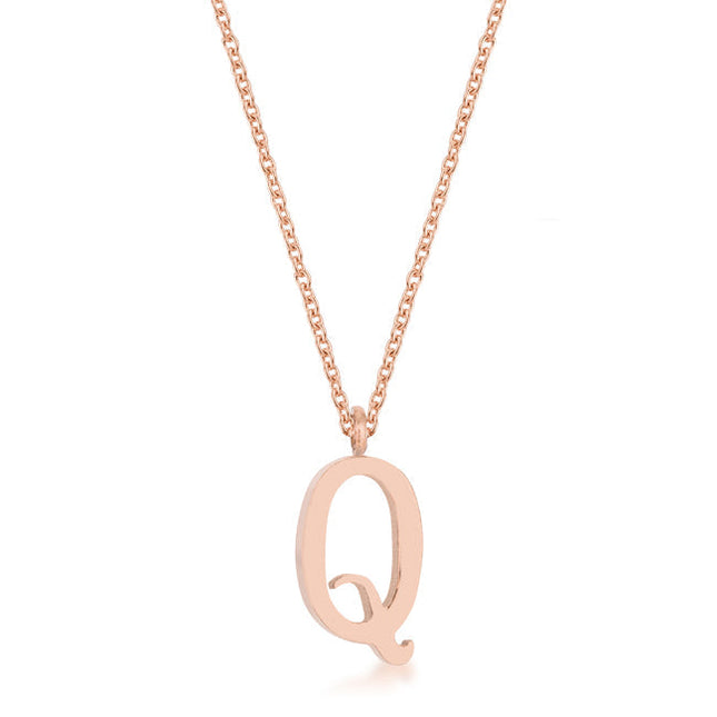 Elaina Stainless Steel Q Initial Necklace