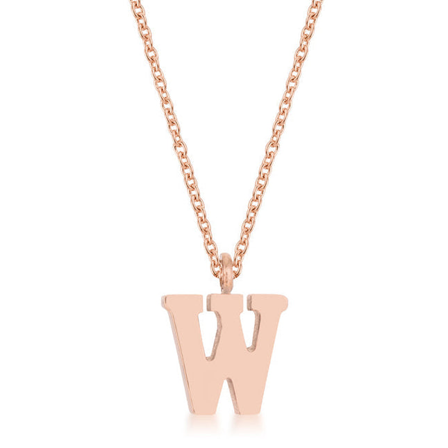 Elaina Stainless Steel W Initial Necklace