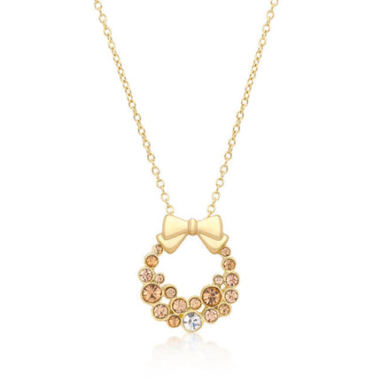 Holiday Wreath Crystal Pendant