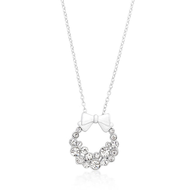 Holiday Wreath Crystal Pendant