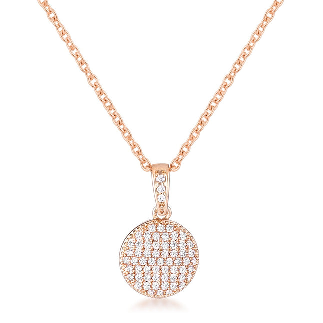 Necklace with CZ Disk Pendant