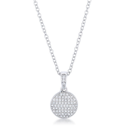 Necklace with CZ Disk Pendant