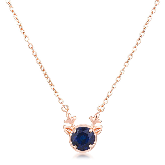Reversible CZ Reindeer Pendant