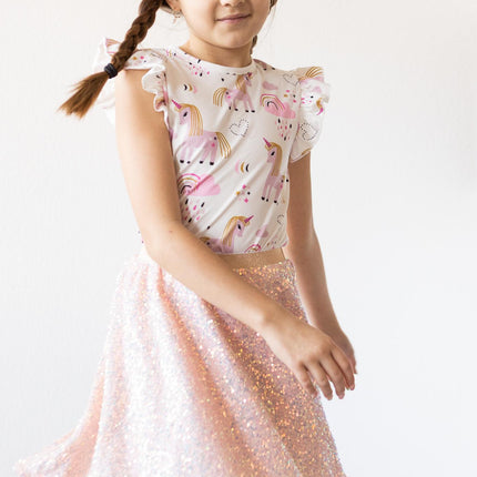 Peach Sequin Twirl Skort