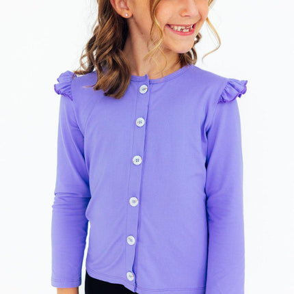 Periwinkle Ruffle Cardigan