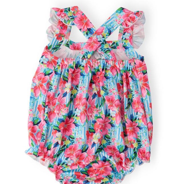 Petals in Paradise Ruffle Cross Back Romper