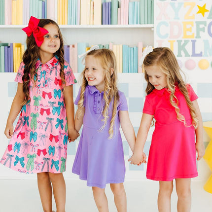 Hot Pink S/S Polo Dress
