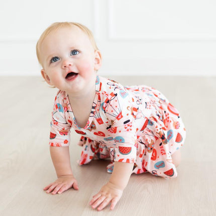 Puppy Love 3/4 Sleeve Twirl Bodysuit