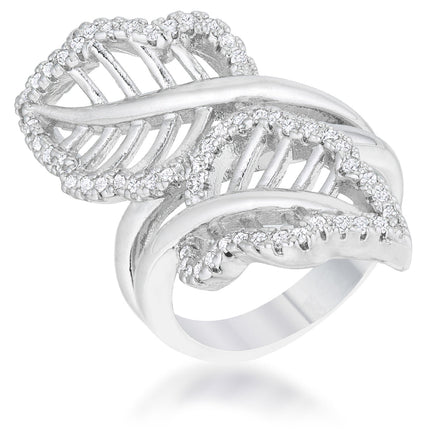 Lina 0.4ct CZ Leaf Wrap Ring