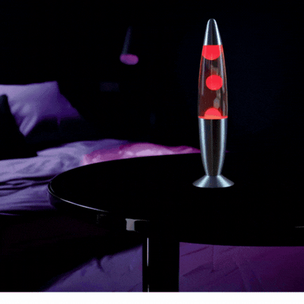 COOL RED Metal Bottom Wax Volcano Lava Lamp