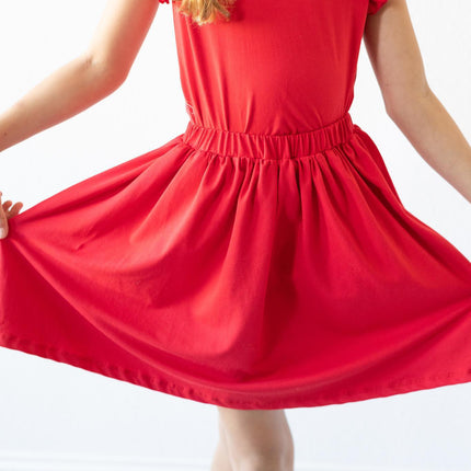 Red S/S Ruffle Tee