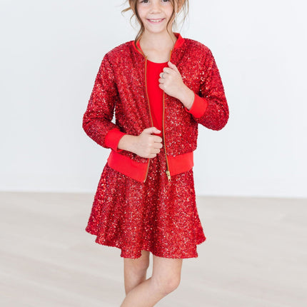 Red Sequin Twirl Skort