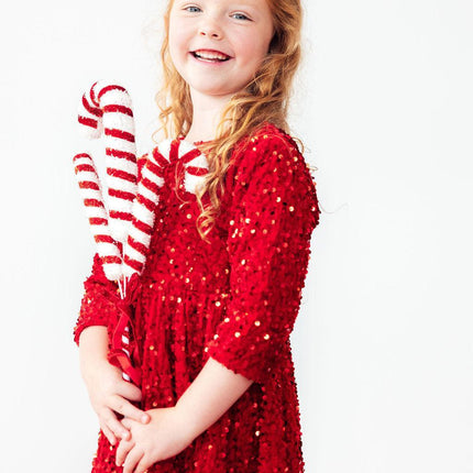 Red Velvet Sequin Dress