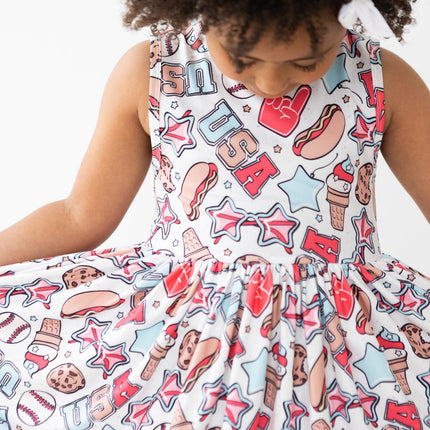 Red, White & BBQ Tank Twirl Dress