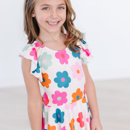 Retro Floral S/S Twirl Leotard