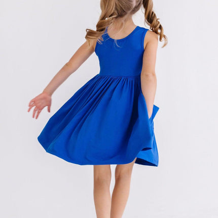 Royal Blue Tank Pocket Twirl Dress