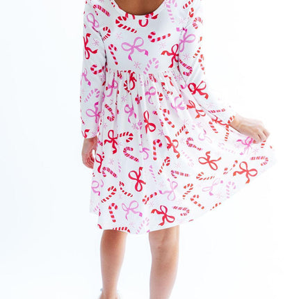 Candy Cane Lane L/S Pocket Twirl Dress