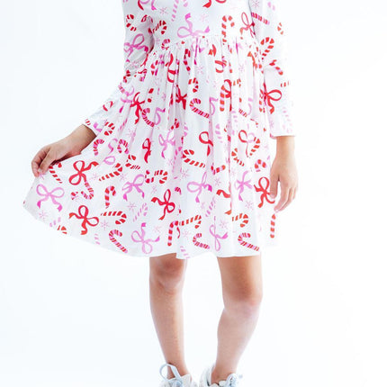 Candy Cane Lane L/S Pocket Twirl Dress