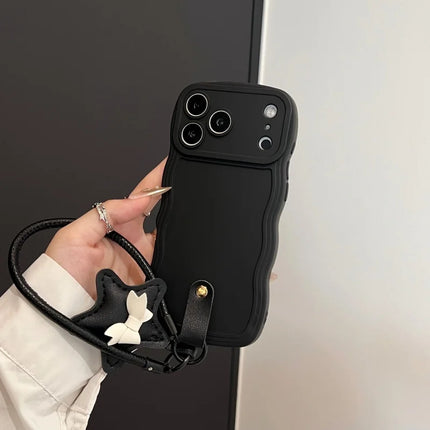 3D Wave Silicone Lanyard Case For iPhone