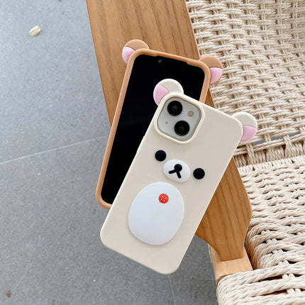 Fashion Cute Cartoon Rilakkuma Bear Soft Silicone Phone Case