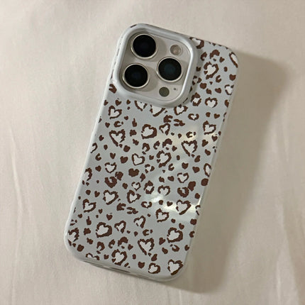 Stylish Retro Blue Leopard Print Love Heart Soft Phone Case For iPhone