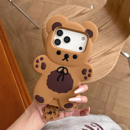 3D Cartoon Bear Soft Silicone Phone Case For iPhone