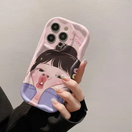 Spoof Girl Boy Nose Picking Wave Phone Case