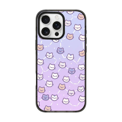 Cartoon Cloud Cat Black Acrylica Border Magnetic Case For iPhone