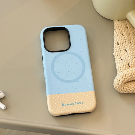 Korean Splash-ink Polka Dot Splicing Magnetic Phone Case For iPhone