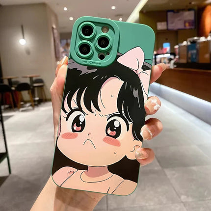 Cute Cartoon Sunglasses Girl Grip Phone Case