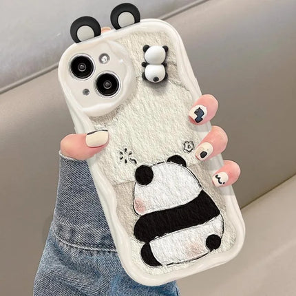 Funny Panda Toy Cartoon Ear Wave Soft Phone Case