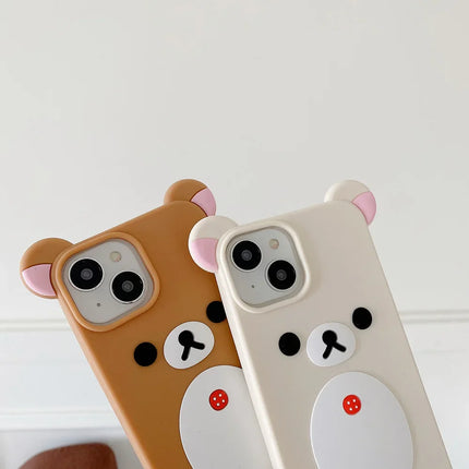 Fashion Cute Cartoon Rilakkuma Bear Soft Silicone Phone Case