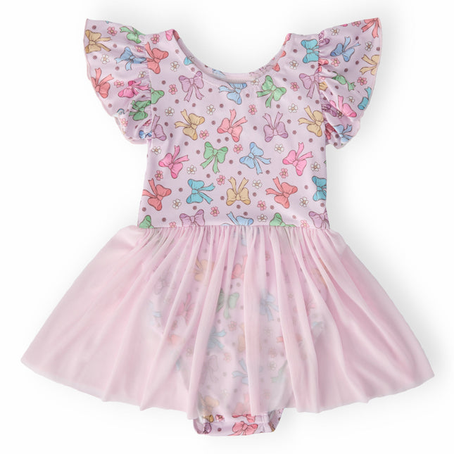 Springtime Bows S/S Twirl Leotard