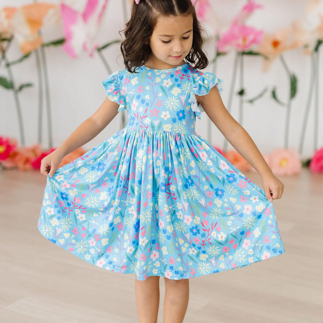 Springtime Splendor Flutter Sleeve Twirl Dress