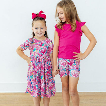 Sweetheart Scribble S/S Pocket Twirl Dress