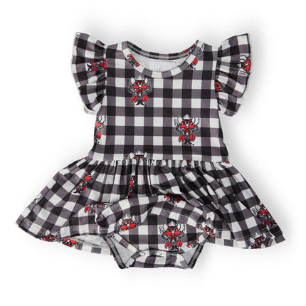 Texas Tech Plaid Raider Red Flutter Twirl Bodysuit
