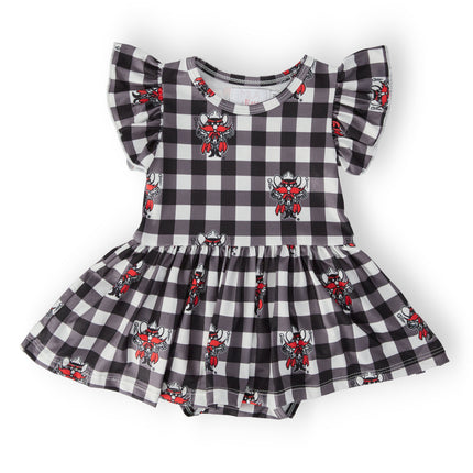 Texas Tech Plaid Raider Red Flutter Twirl Bodysuit