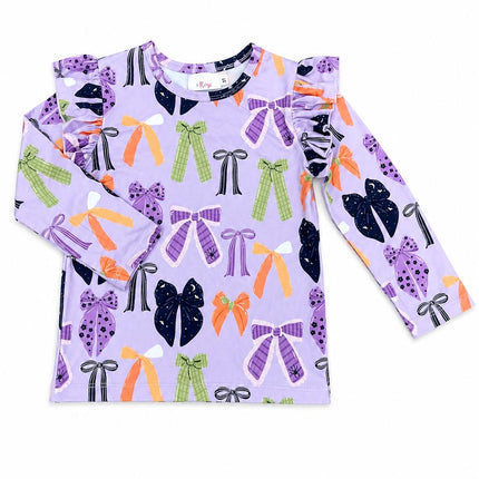 Tied with a Boo Lavender L/S Ruffle Tee