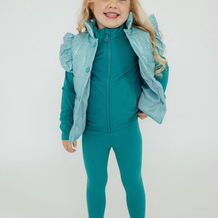 Turquoise Dot Puffer Vest